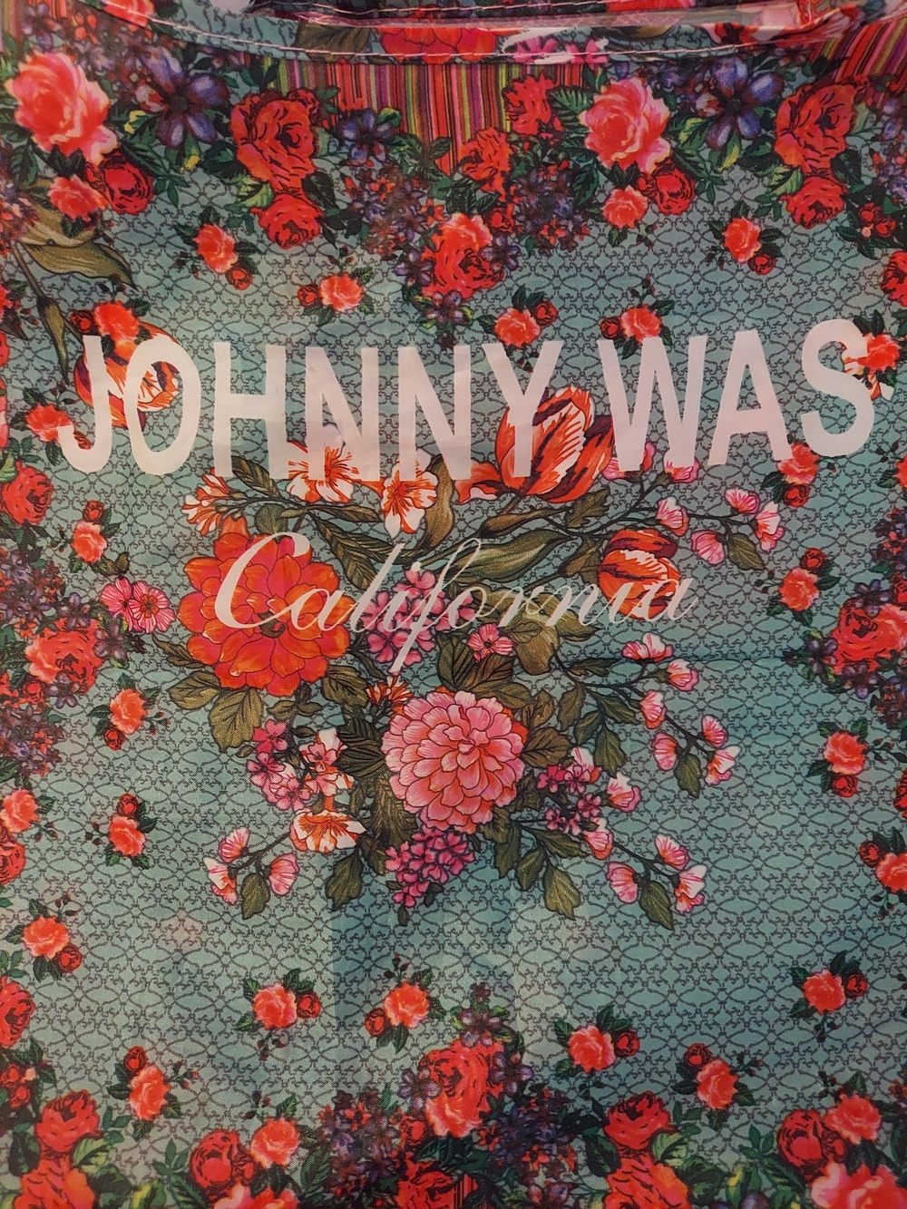 Johnny Was California Reusable Floral Nylon Tote Bag – Packable & Boho - Picture 6 of 6